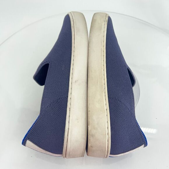 Rothy's Women's The Original Slip On Sneaker Size 6 Blue White Knit Shoe - Picture 6 of 14